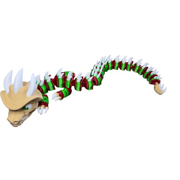 3D Printed Freddy Krueger Dragon 13" Halloween Dragon Fidget Toy - Picture 3 of 7